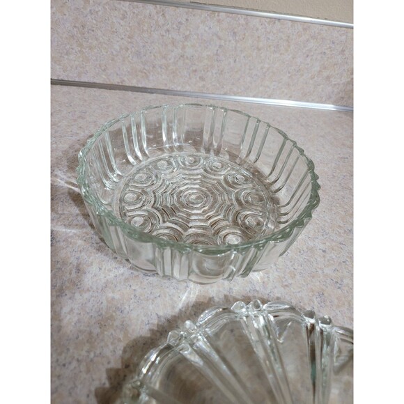 Anchor Hocking Clear Old Cafe Glass Candy Dish Spiderweb Bottom with Lid - Picture 4 of 6
